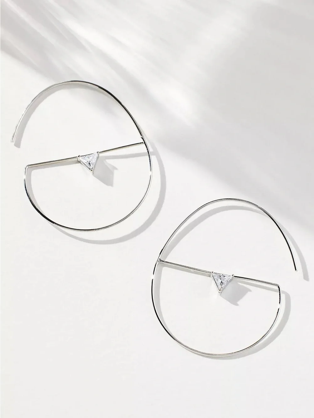 New Anthropologie Thin Hoop Geometric Earrings